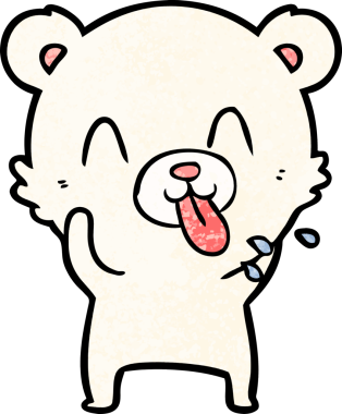 kaba karikatür kutup ayısının insan tarafından çizilmiş dili.