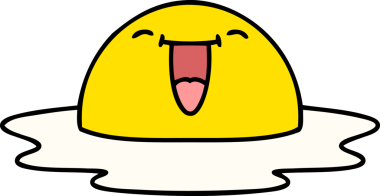 Bir insan tarafından çizilmiş kızarmış yumurta karikatürü.