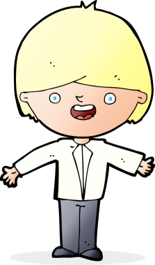 Bir insan tarafından çizilmiş kolları açık mutlu çocuk çizgi filmi.