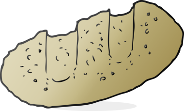 Bir insan tarafından çizilmiş karikatür ekmeği