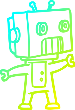 Bir insan tarafından çizilmiş soğuk gradyan robot çizimi