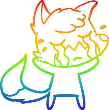 Bir insan tarafından çizilmiş ağlayan tilki çizgi filminin çizimi.