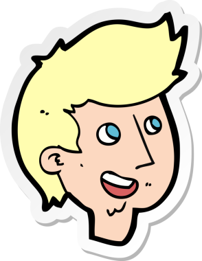 Bir insan tarafından çizilmiş mutlu çocuk yüzü çıkartması.