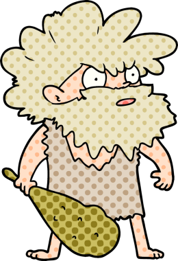 Bir insan tarafından çizilmiş mağara adamı.