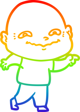 Gökkuşağı gradyan çizimi bir insan tarafından çizilmiş ürkütücü bir çizgi.