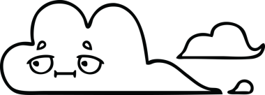 Bir insan tarafından çizilmiş beyaz bir bulutun çizgi çizimi