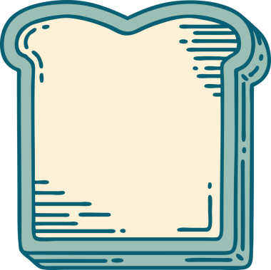 Bir insan tarafından çizilmiş bir ekmek diliminin sembolik dövmesi.