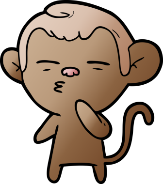 bir insan tarafından çizilmiş şüpheli maymun çizgi filmi