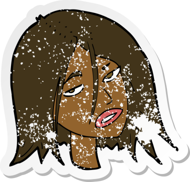 Bir insan tarafından çizilmiş kızgın bir karikatürün gerilimli çıkartması.