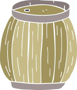 Bir insan tarafından çizilmiş bira fıçısı.