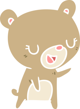 Bir insan tarafından çizilmiş düz renkli çizgi film ayısı