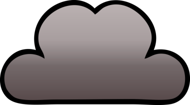 Bir insan tarafından çizilmiş bir fırtına bulutunun gölgelenmiş karikatürü