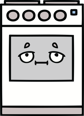 Bir insan tarafından çizilmiş güzel bir mutfak fırını karikatürü.