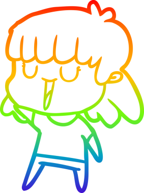 gökkuşağı gradyan çizimi bir insan tarafından çizilmiş bir karikatür kadın