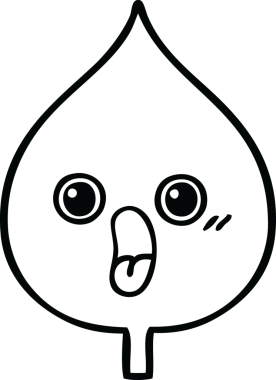 Bir insan tarafından çizilmiş dışavurumsal yaprağın çizgi çizimi