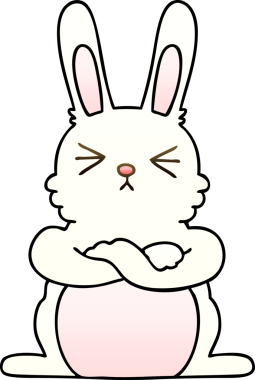 bir insan tarafından çizilmiş gölgeli garip çizgi film tavşanı