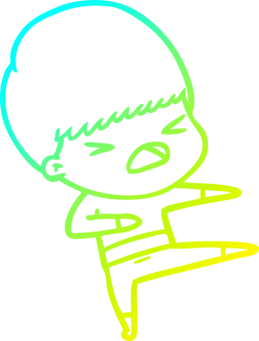 Bir insan tarafından çizilen bir çizgi filmin soğuk gradyan çizimi.