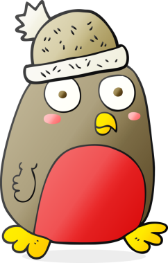 Bir insan tarafından çizilmiş serbest çizim noel robini.