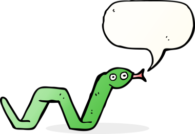 Bir insan tarafından çizilmiş komik bir çizgi film yılanı.