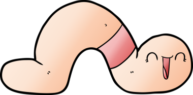 Bir insan tarafından çizilmiş bir solucan.