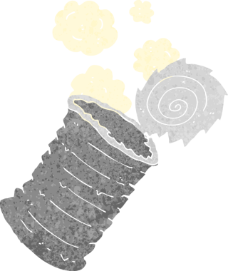 bir insan tarafından çizilmiş eski bir teneke kutu