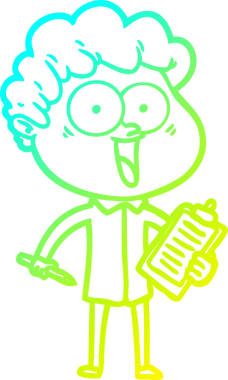 Bir insan tarafından çizilmiş mutlu bir adamın soğuk çizgi çizimi.