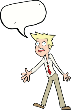 Bir insan tarafından çizilmiş konuşma balonlu bir adam.