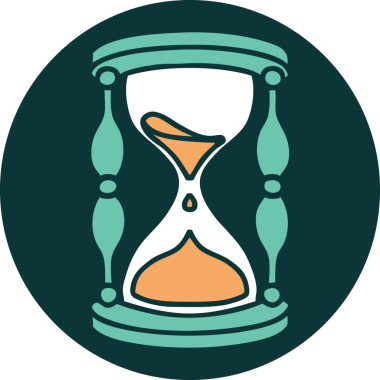 Bir insan tarafından çizilmiş bir saatin ikonik dövme şekli.