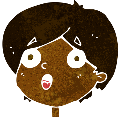 bir insan tarafından çizilmiş çizgi film hayret verici ifadesi.