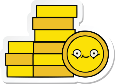 Bir insan tarafından çizilmiş şirin bozuk paraların çıkartması.