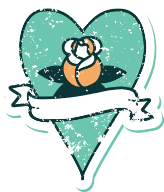 Bir insan tarafından çizilmiş kalp gülü ve bayrağının sembolik dövmeli resmi.