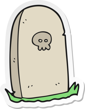 Bir insan tarafından çizilmiş bir karikatür mezarının çıkartması.