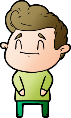 Bir insan tarafından çizilmiş mutlu çizgi film adamı.