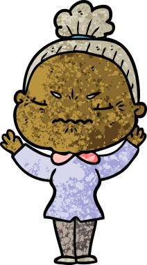 Çizgi film bir insan tarafından çizilmiş yaşlı bir kadın tarafından rahatsız edildi.