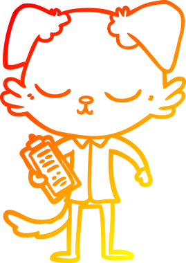 Bir insan tarafından çizilmiş sevimli bir köpeğin sıcak çizgi çizgisi.