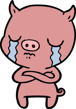 Bir insan tarafından çizilmiş domuz ağlaması.