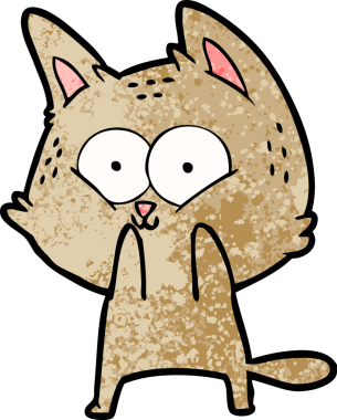 Bir insan tarafından çizilmiş çizgi film kedisi.