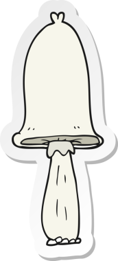 Bir insan tarafından çizilmiş karikatür mantarı çıkartması.