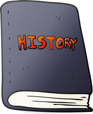 Bir insan tarafından çizilmiş karikatür tarih kitabı.