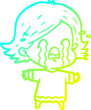 Bir insan tarafından çizilmiş ağlayan bir karikatür çizimi.