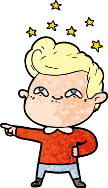 Bir insan tarafından çizilmiş heyecanlı bir çizgi film.