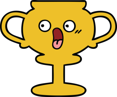 Bir insan tarafından çizilmiş sevimli bir kupa karikatürü.