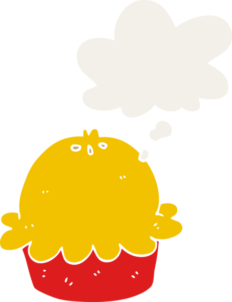 Düşünce baloncuklu karikatür turtası insan tarafından çizilmiş.