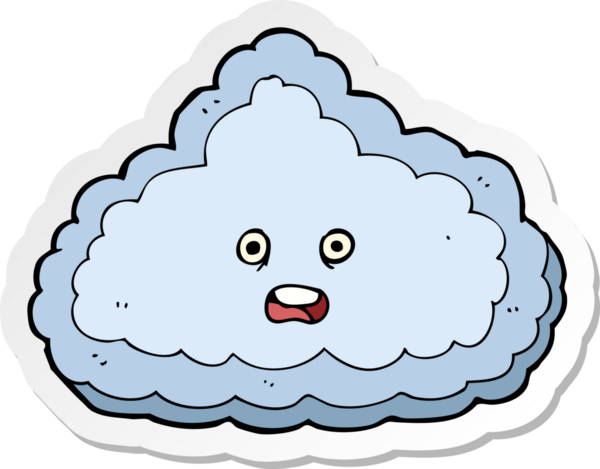 Bir insan tarafından çizilmiş bir karikatür bulutunun etiketi