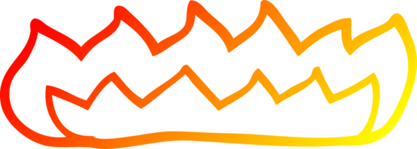 Bir insan tarafından çizilen yanan alevlerin sıcak çizgi çizimi