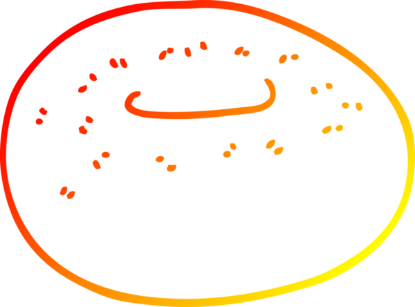 Bir insan tarafından çizilmiş çizgi film donutunun sıcak gradyan çizimi