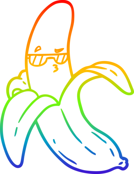 gökkuşağı gradyan çizgi çizimi bir insan tarafından çizilmiş muz çizgi