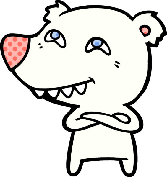 Bir insan tarafından çizilmiş kutup ayısı karikatürü