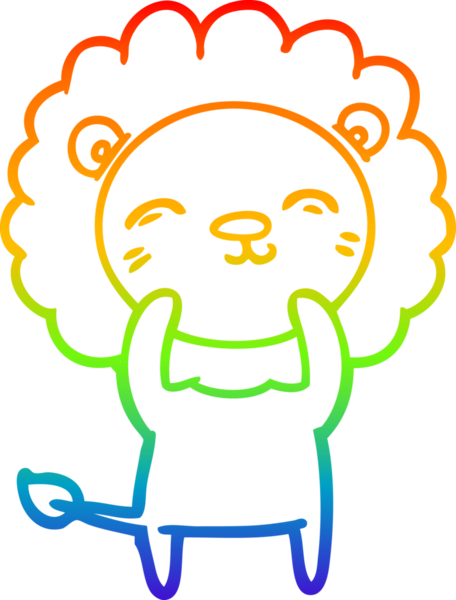 gökkuşağı gradyan çizgi çizimi bir insan tarafından çizilmiş bir aslan