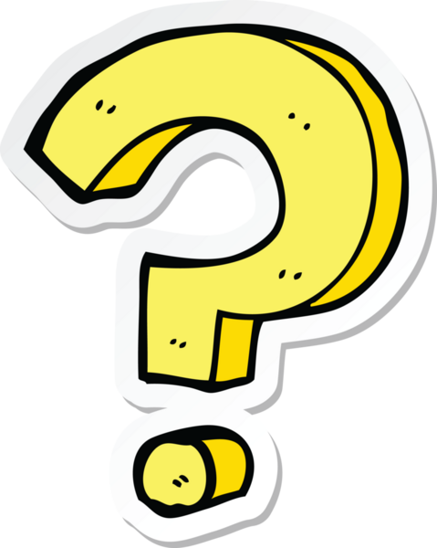 Bir insan tarafından çizilmiş bir soru işaretinin çıkartması.